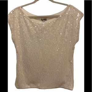 Express White Sequin Top Size XS NWOT